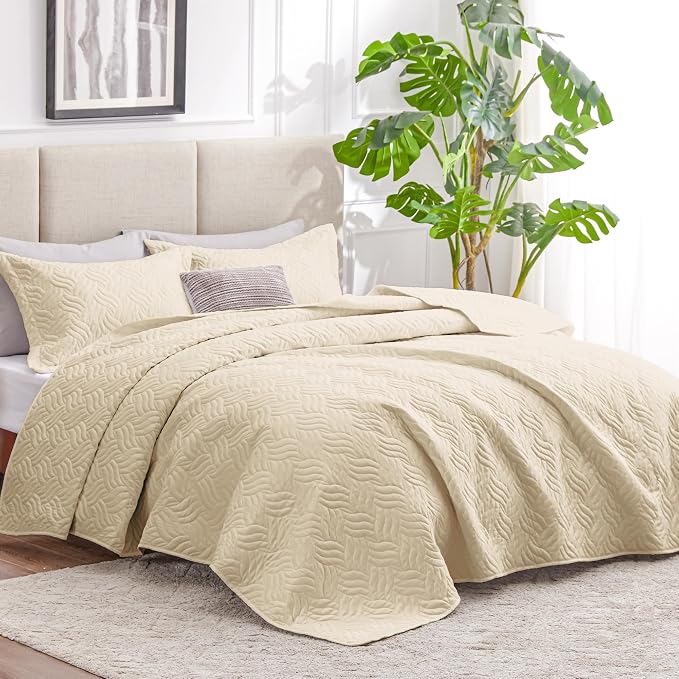 Love's cabin California King Size Quilt Bedding Set Camel Bedspread - Image 2