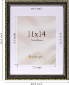 eletecpro 11x14 Vintage Picture Frame, Glass Cover, Horizontal or Vertical - Image 3