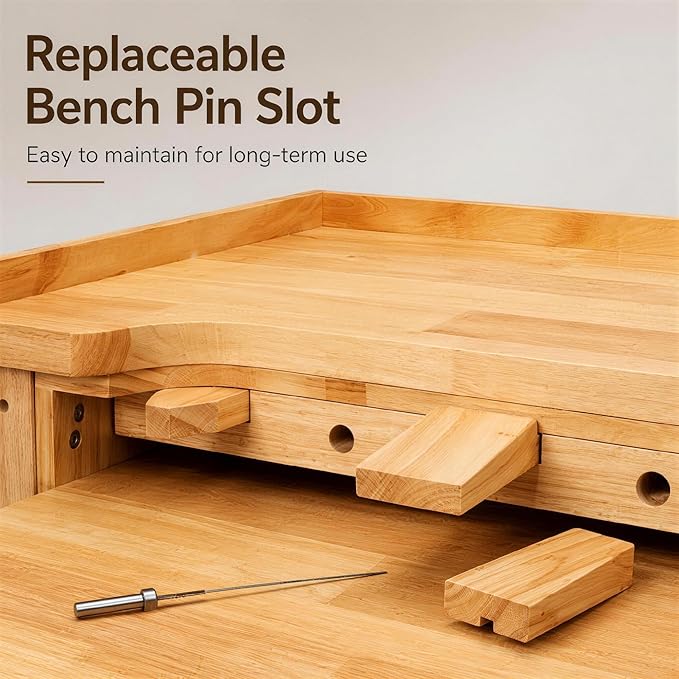 Jewelry Workbench, Heavy Duty Solid Wood Jewelers Bench - Image 6