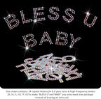 Zonon 136 Pieces Rhinestone Iron-on Letter Large Glitter Bling Alphabet Sticker - Image 3