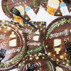 96Pcs A Baby is Brewing Baby Shower Party Supplies Set Plates Napkins Tableware - Image 5