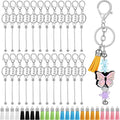 48 Pcs Beadable Keychains: Modern DIY Keychain Supplies by Unknown