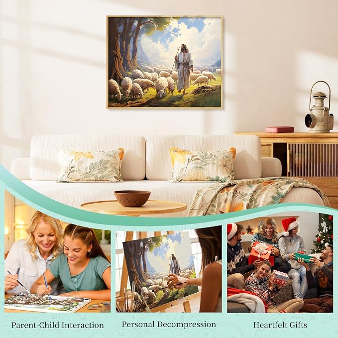 Paint by Numbers Kit for Adults, Jesus DIY Painting Kit, 16x20 Inch | Jesus - Image 7