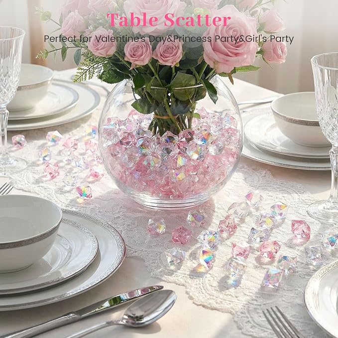 DomeStar 150 PCS Iridescent Fake Ice Rocks, Table Scatter, Tables Centerpieces - Image 4