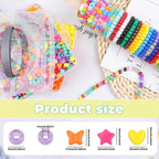 4800 Pcs Pony Beads for Friendship Bracelets 6x9mm 18 Solid 8 Color Shapes 10 - Image 2