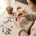 22 PCS Beadable Keychains Bars Bulk 11 Colors DIY Beaded Keychain Making Kit - Image 8