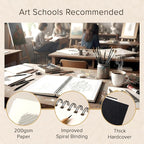 Artist’s Sketchbook Hardcover – 200GSM Very Thick Paper – Large, Spiral Sketch - Image 5