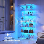 Dystler 6-Tier Glass Display Cabinet, RGB LED Lights - Image 4