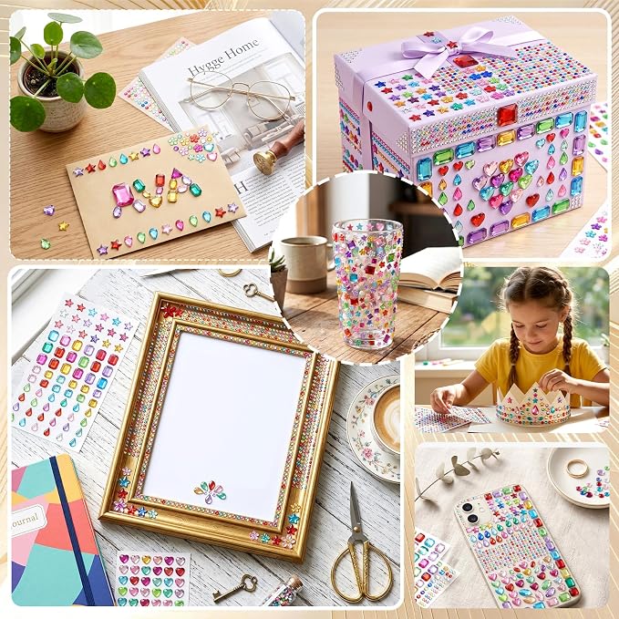 4459 Pcs Gem Stickers Rhinestone Stickers Self-Adhesive Rhinestones Acrylic - Image 7