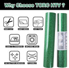 TORC Green Glitter HTV Heat Transfer Vinyl Roll 12 inch x 20 ft Iron on Vinyl - Image 4