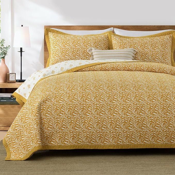 SahSahCasa Quilt Set King Size, 100% Cotton Quilt Bedding Set Bedspread - Image 2