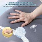 Cervical Memory Foam Pillow for Neck Pain Relief, Cooling Ergonomic Contour - Image 4