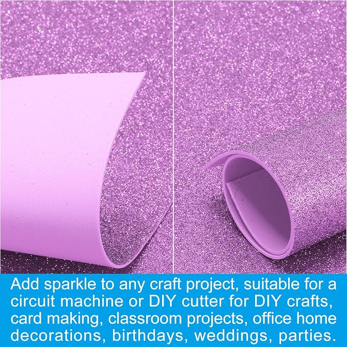 PATIKIL 30Sheets Lavender EVA Glitter Foam Sheet 11.8 x 7.9 Inch 2mm Thick - Image 5