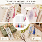 DSYIL 201 Pcs DIY Bookmark Making Kit, Blank Laminated Bookmarks to Decorate - Image 7