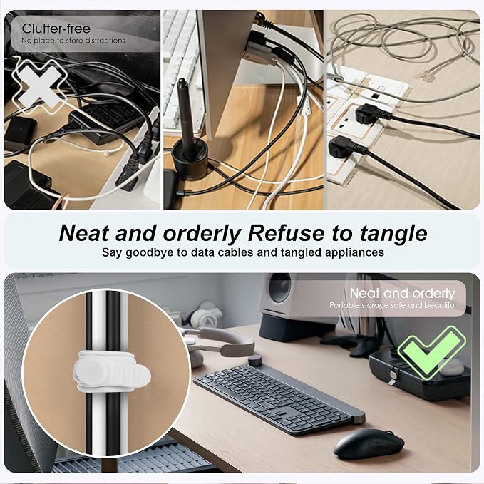 16Pcs Silicone Cable Ties Cord Organizer - Image 5