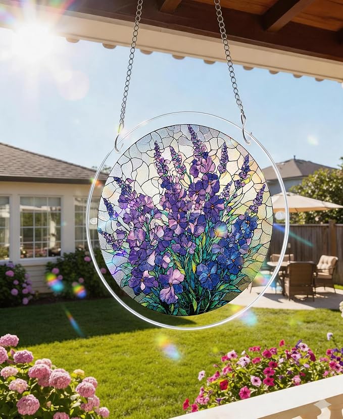 Acrylic Puzzle Suncatcher, Lavender Shimmer Purple Sun Catcher - Image 2