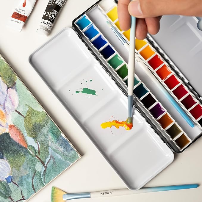 MEEDEN Empty Travel Watercolor Palette: Portable Watercolor Palette Tin - Image 6