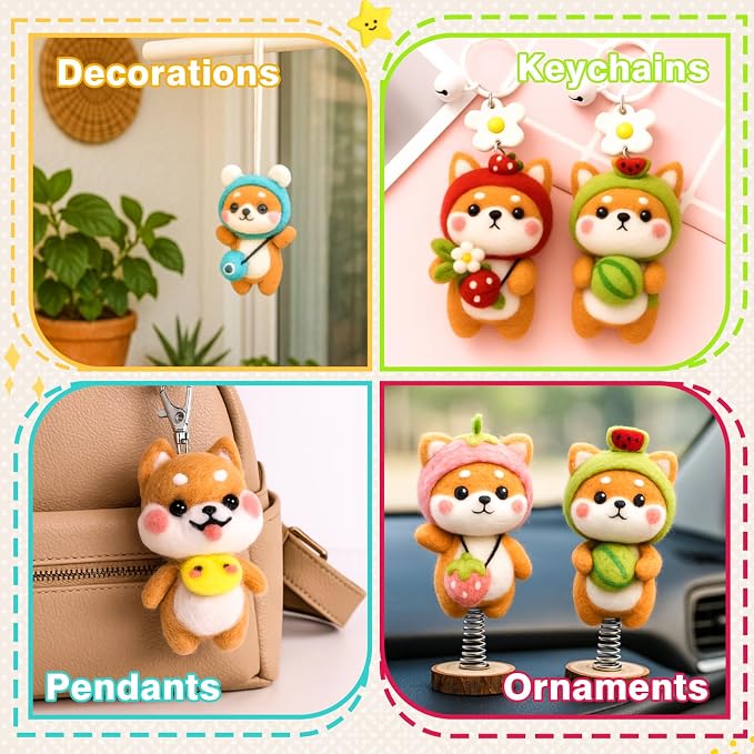 KIDS KING Needle Felting Kit for Beginners & Adults – 6 Piece of Shiba Inu - Image 7