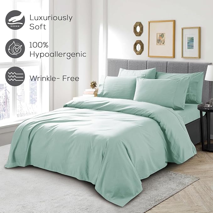 Mueller Ultratemp Bed Sheets Set, Super Soft 1800, 6 Piece California King - Image 5
