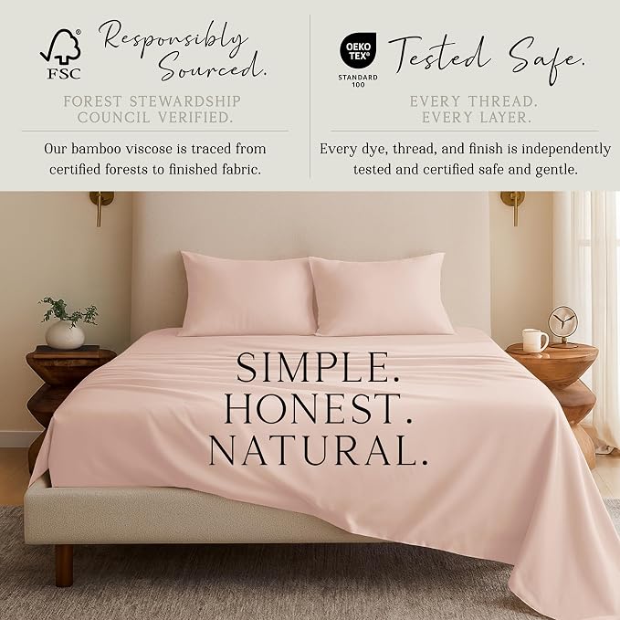 Karissa Mae Cooling Bamboo Viscose King Size Pillowcase Set | 100% FSC - Image 4