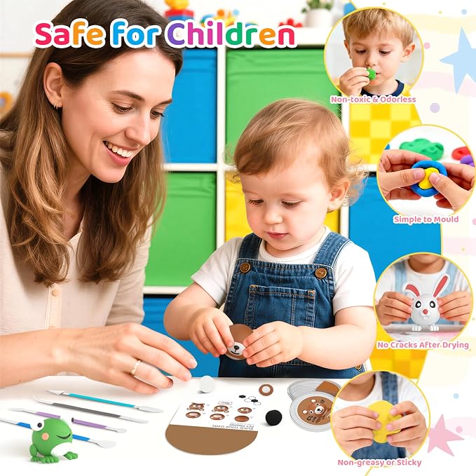 Air Dry Clay for Kids: Modeling Clay Animals DIY 10 PCS Blind Box Craft - Image 2