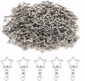 100 Pieces Star Keychain Clasp, Star Keychains, Metal Swivel Clasp Keychain Clip by Unknown