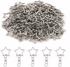 100 Pieces Star Keychain Clasp, Star Keychains, Metal Swivel Clasp Keychain Clip by Unknown