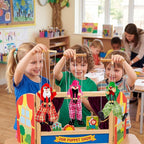 Meooeck 6 Pack Wooden Marionette Puppets Pull String Puppets, Include 6 Colors - Image 4