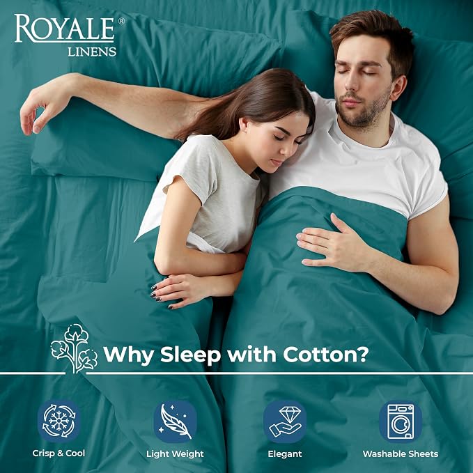 Royale Linen 100% Organic Cotton California King Flat Sheet Only - Image 3