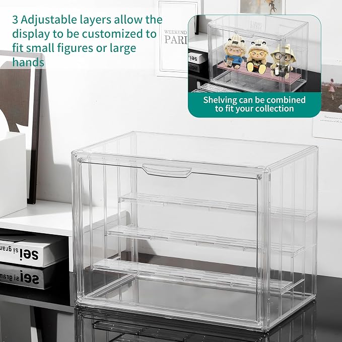 Attelite Acrylic Display Case, Upgrade 4 Tiers Clear Display Case - Image 4