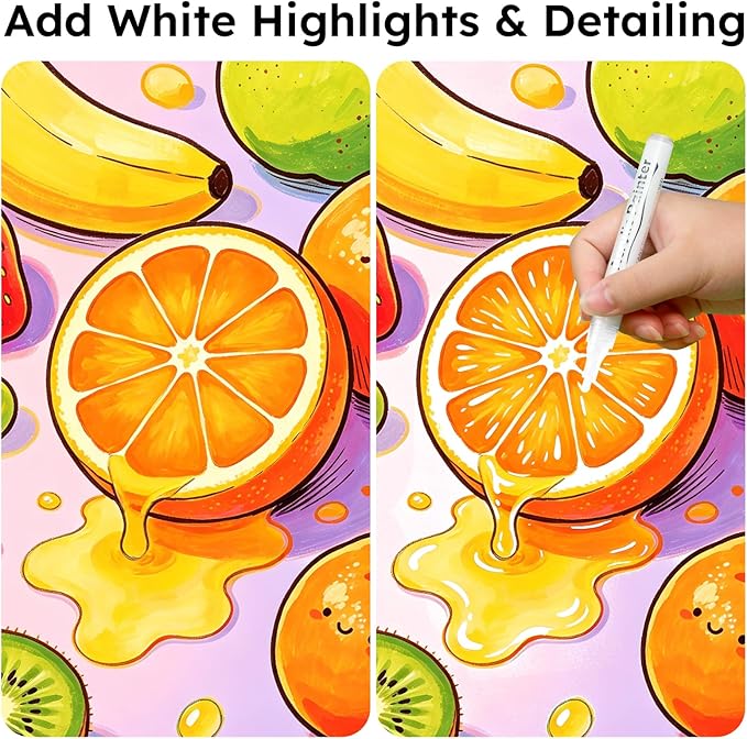 AKARUED White Acrylic Paint Markers, 8 Pack Acrylic White Paint Pen Sets - Image 2