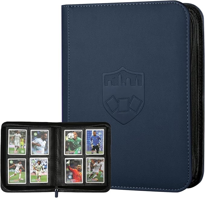 4 Pocket Ringless Side Loading Trading Card Binder, 160 Cards PU Fixed Page by GERMUN