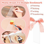 Yeaqee 100 Pcs Acrylic Bookmark Blanks Clear Bookmarks Acrylic Tags - Image 7