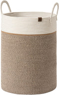 LA JOLIE MUSE Woven Basket Rope Storage Baskets - Large Cotton Organizer, Basket for Baby Blanket, Kids Toy Nursery Laundry Basket Mocha XL