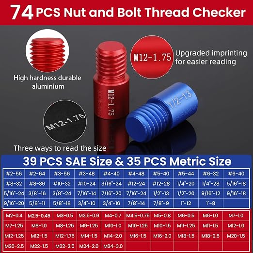 Thread Checker, 39 Inch & 35 Metric Box Set Thread Gauge, Thread Checker - Image 2