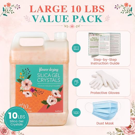 LotFancy Silica Gel Flower Drying, 10 LBS Color Indicating Silica Crystals - Image 4