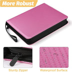 GERMUN 3 Ring 9 Pocket Zipper Card Binder, 720 Double Sided Standard PU Trading - Image 6