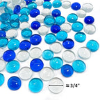 CYS EXCEL Blue Mix Glass Gemstone Beads Vase Fillers Flat Marble Beads Multiple - Image 3