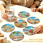8-Pack Diamond Art Coaster Kit - Image 5