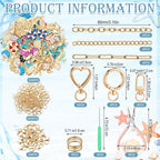 VioraWhite 457 Pcs Ocean Charms Lip Gloss Keychain Making Kit, DIY Craft - Image 2