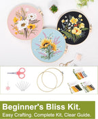 Santune 3 Pack Flower Embroidery Kit - Image 5
