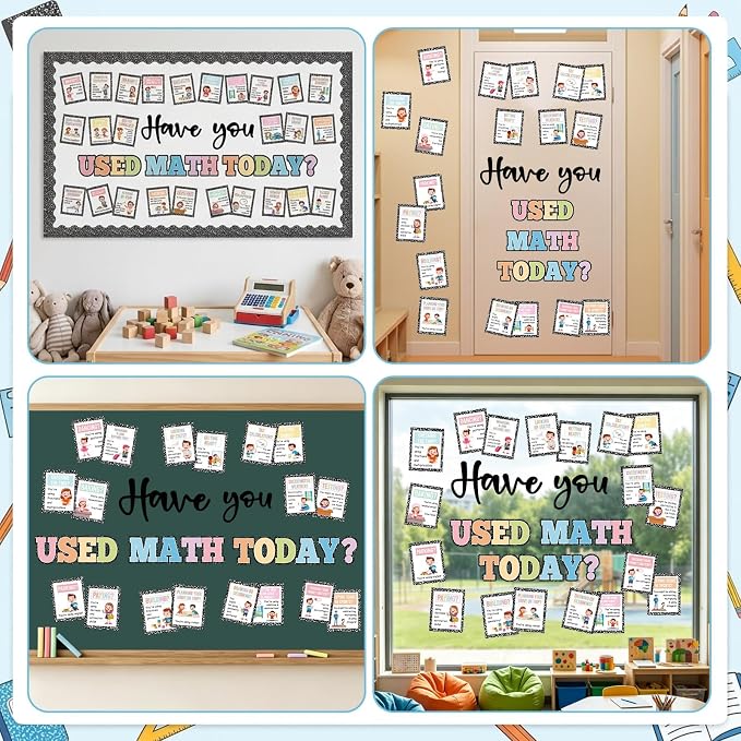Math Bulletin Board Set Mathematics Composition Notebook Classroom Decoration - Image 6