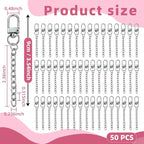 NCIWAN 50 PCS Keychain Making Kit Swivel Snap Hook Lobster Claw Clasps and - Image 3