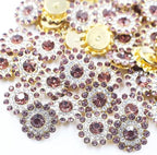 14mm 150pcs Crystals Light Purple Glass Gems Sew on Rhinestones, Metal Base by Unknown
