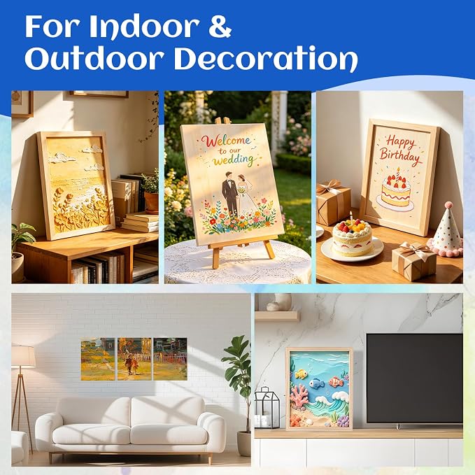 ESRICH 11x14 Inch Wood Panels for Painting, 2 Pack Craft Wood Canvas Boards - Image 8