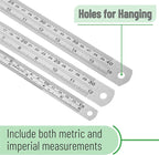 Mr. Pen- Metal Straight Edge Ruler, Imperial & Metric Measurements - Image 3