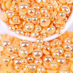 2000PCS AB Color Imitation Half Round Pearls Bead Loose Beads Gems, Mixed Sizes by UYTRDVG