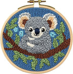 DIY Punch Needle Kits Cute Cartoon Koala Portrait by Unknown