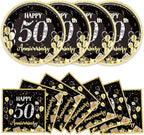 48Pcs 50th Anniversary Paper Plates Napkins Wedding Party Decorations Employee by Qyeahkj