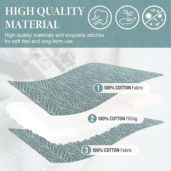 SahSahCasa Quilt Set King Size, 100% Cotton Quilt Bedding Set Bedspread - Image 5